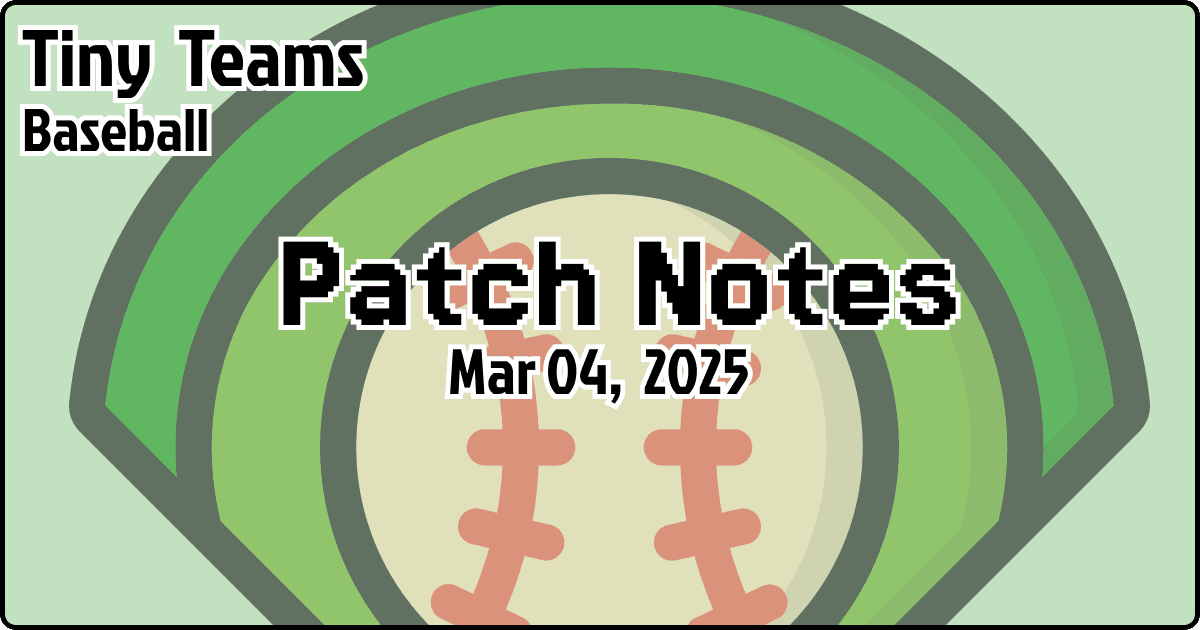 Tiny Teams Baseball Update: Player Archetypes, Account Improvements, and More!